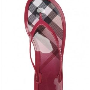 Purple Burgundy Burberry Jelly Flip Flops 37